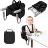 LARS360 Seggiolino da tavolo per bambini, pieghevole, rialzo per la casa e in viaggio, adatto per bambini dai 6 ai 36 mesi, peso inferiore a 15 kg, nero