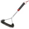 Weber Spazzola per sup. cottura - 3 lati, Lunga, 46cm, Manico Antiscivolo per una Presa Comoda, Setole in Acciaio Inossidabile Durevoli e Antiruggine, Adatta per Tutti i Tipi di Griglie - Nero (6278)
