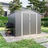 Parama Casetta Da Giardino In Acciaio Zincato 2,56x2,56xh2,16m, 6,55mq, Deposito Attrezzi con Tetto Spiovente, Porta Battente (Grigio)