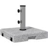 Outsunny Base per Ombrellone da Giardino in Granito, Basamento per Ombrellone da 28kg con Rotelle e Maniglia Estensibile, 41x41x37.5cm, Grigio