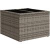 vidaXL Tavolo da Giardino Piano in Vetro Grigio 55x55x37 cm Polyrattan