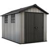 Keter Casetta da Giardino Oakland 7511, Effetto Legno Spazzolato, Grigio, 7,2 m², 230x350x242H cm