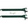 Atelier Arrigo Coppia Bracci per Tende da Sole Universali in Alluminio Verniciato - Compatibili Tempotest Parà - Lunghezza 50 o 70 cm - Attacco Gancio, Colori Vari, Sostituzione Braccetti (Verde, 50 cm)