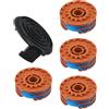 ARMYJY Copertura e linea bobina, confezione da 4 pezzi di ricambio in PVC nero arancione per McGregor MET3525/MET4530/MET6032 per WORX WG100E-WG119E