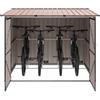 vidaXL Capanno per Biciclette 3 PCS Marrone 216 x 207 x 158 cm Metallo, Capanno in Metallo Moderno, Spazio all'aperto per Bici, Giardino e terrazza, Sicuro e Resistente