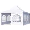 TOOLPORT Gazebo a pagoda 4x4 m TOOLPORT facile e veloce da montare con finestre - robusto telo in PVC 700 bianco