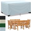 TYYHTJ Copertura Per Mobili da Giardino, Panno Oxford 420D Impermeabile Copertura, Tavoli e Sedie da Cortile Raggi UV, Resistente Allo Strappo Copertura Tavolo Esterno Telo Antivento (150x80x50cm)- Grigio