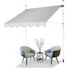 AXT SHADE Tenda da Sole a Bracci Avvolgibile Manovella per Balconi con Regolabile in Altezza, Senza Forare, Protezione UV e Impermeabile Adatto per Balcone Giardino Esterno-250cm Grigio-Bianco