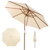 RELAX4LIFE Ombrellone da Giardino 3M, Ombrellone Parasole da Esterno con 8 Stecche in Bambù e Tessuto Impermeabile, Inclinazione Regolabile, per Giardino/Spiaggia/Balcone (Beige, Ø3x2,5M)