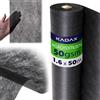 KADAX Telo pacciamatura Anti Erbacce 1,6 x 50 m - 50 g/m² Nero - per aiuole e orto - Permeabile all'Acqua per irrigazione Senza ristagni
