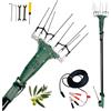 Crisalide® Abbacchiatore Elettrico per Olive TWIST-12 - Scuotitore 12V 140W Brushless con Asta Telescopica 2,3-3,0 m, Pettini in Fibra di Carbonio e Cavo da 15 m - Raccogliolive Professionale