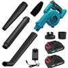 JUTOSGSKW Professionista Soffiatore a batteria per foglie con 2X 3000mAh Batteria & Caricabatteria - Potente motore a spazzole da 500W, soffiatore e aspiratore per foglie 3-in-1, velocità variabile fino a 32000