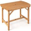 COSTWAY Tavolo Pranzo da Giardino in Legno, con Foro per Ombrellone, per 4-6 Persone, Giardino Patio Cortile, 100 x 60 x 75 cm, Portata 180 kg