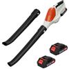 reukmuuc Soffiatore a Foglie Senza Fili, soffiatore a Batteria, Ventilatore elettrico a Mano con 2 Batterie e Caricatore, soffiatore da Giardino leggero per la Cura del Prato, Patio, Cortile Arancione