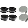 StarRing Bobina di ricambio da 3/6 pezzi e copertura per bobine Bosch Easy Grass Cut 23 26 18 18-230 18-260 18-26 F016800569 F016800385 F016F05320, bobina da 1,6 mm per Bosch (6 pezzi)