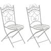 CLP Sedie in Ferro Art Nouveau Indra I Sedie da Giardino antiche Fatte a Mano I Disponibili in Vari Colori, Colore:Antico Bianco