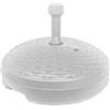 MONDO VIRO Base per ombrelloni in PVC Effetto Rattan con Serbatoio da 24 L per Pali Fino a ø 35 mm - Stabile e Resistente per Ogni Occasione all'aperto (Bianco)