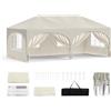 WOLTU Gazebo Pieghevole da Giardino, Gazebo Idrorepellente Pop Up da 3x6m Pannelli Laterali, Tendone Esterno, Altezza Regolabile, Protezione UV, con Custodia Beige