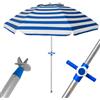 Pincho Large Beach Umbrella 200 cm Wind-proof up to 35 km/h, alluminio, 8 Fibreglass Ribs, Weight 1,6 kg, Colore 45, Grande, Moderno