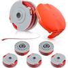 CDIYTOOL Bobina di ricambio per decespugliatore Flymo FLY021/513937190, 0,2 cm 11 m, bobina a doppia linea compatibile con Flymo Contour 500 XT/Power Trim/Mini Trim, con copertura FLY060 (6 bobine+1 copertura)