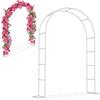 UISEBRT Arco per rose in metallo, 192 x 38 x 240 cm, per piante rampicanti, matrimoni, giardini, terrazze, archi per matrimoni, giardini, archi da giardino, verniciato a polvere, colore bianco