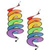 Yardwe Girandole Eoliche a Spirale Colorate da Giardino 2 Pezzi in Poliestere, Decorazione Rotante da Esterno per Prato, Verandа e, Ciondoli Acchiappavento Resistenti e Montabili Rapidamente
