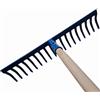 Generico Rastrello Giardino Pesante 14 Denti Curvi in Acciaio Verniciato con Manico in Legno di Faggio 150 cm - Attrezzo da Giardinaggio Professionale per Raccolta Foglie e Cura Prato