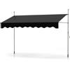 COSTWAY Tenda da Sole a Morsetto, Regolabile in Altezza e Inclinazione con Manovella, Telo Impermeabile e Resistente ai Raggi Solari e Telaio Antiruggine, Tenda Retrattile Senza Foratura (3M,Nero)