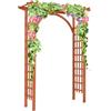 RELAX4LIFE Arco da Giardino con Traliccio in Legno, Arco per Piante Rampicanti e Rose, Pergolato Decorativo da Giardino per Festa e Matrimonio (Arancione, 160 x 60 x 217 cm)