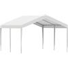 Outsunny Garage Auto per Esterno Portatile 4x4m con Tettoia per Macchine e Barche, Matrimoni, Feste, Gazebo da Giardino in Acciaio Zincato, Bianco