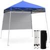 HOMASIS Gazebo Esterno Resistente con Parete Laterale, Gazebo Pieghevole e Portatile con Supporti Inclinati e Borsa per il Trasporto, Tenda Pop up per Campeggio, Spiaggia (Blu, 234 x 234 x 221 cm)