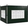 Outsunny Set 2 Teli per Gazebo 3x3 m e 3x6m, Pareti Gazebo con Finestre in PE e Plastica, Verde