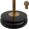 FLAGLAND Base in marmo nero e asta bandiera, altezza 3,0 m. Asta portabandiera telescopica in acciaio inox - dorata lucido