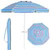 KOMFOTTEU Ombrellone da Spiaggia 200 cm, Parasole da Giardino con Portabicchieri e Borsa per il Trasporto, Pieghevole & Leggero, Ombrellone da Balcone Protezione Solare, per Patio, Piscina (Blu)