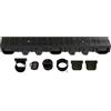 ScarMaxx 1m Canaletta scolo Acqua piovana A15 Altezza 115 mm - Griglia scolo Acqua piovana Set Completo 13 x 100 x 11,5 cm Linea Nero