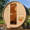 Artsauna Sauna a botte per esterni Spitzbergen 120 per 2 persone - stufa da 3,6 kW, pietre per sauna e accessori - botte per sauna in legno di abete - sauna esterna da giardino