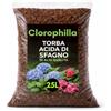 CLOROPHILLA Torba Acida di Sfagno - Terriccio Naturale per Piante Acidofile e da Vaso - Substrato per Giardinaggio - Consentita in Agricoltura Biologica (25 Litri)