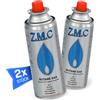 Z.M.C 2X Cartucce di gas butano 227g con valvola tipo MSF-1a, cartuccia gas universale butano con attacco a baionetta per fornello a gas da campeggio, riscaldamento a gas, bruciatore a gas, bruciatore