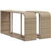 vidaXL Scaffali Portaoggetti 2 pz Beige in Polyrattan