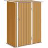 Outsunny Casetta da Giardino 1.07m² in Acciaio Zincato, Capanno Porta Attrezzi con Porta Bloccabile, Tetto Inclinato, 142x86x189 cm, Giallo