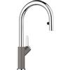 BLANCO CARENA-S Vario grigio vulcanico/cromato | alta pressione | con tubo estraibile | cambio di getto trasparente in getto doccia | cartuccia in ceramica | qualità sicura dell'acqua e risparmio