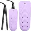Generic Custodia in silicone resistente al calore, per piastra per capelli, antiscivolo, da viaggio, per arricciacapelli e ferro da stiro, supporto portatile per arricciacapelli e arricciacapelli (viola, L: