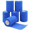 Nutoko 6 Rotoli Benda Elastica Bendaggio Adesiva Coesiva Benda Nastro Elastico Autoadesivo Salvapelle Sport Nastro Bendaggio Sportivo per Mani, Piedi, Ginocchia, Braccia 7.5cm x 4.5m (Blu)