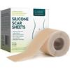 JUDEWY Patch cicatrice in silicone - (1.6 x 120 rotolo 3M)、Rotolo di nastro cicatriziale in silicone、Striscia di silicone cicatrice、Pellicola professionale per rimozione di cicatrici per taglio cesareo、