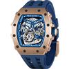 TSAR BOMBA Orologio Uomo Meccanico Automatico Tonneau Design Regalo Uomo con Cassa in Acciaio Inossidabile 316 50M Impermeabile Lusso Militare Sportivo Design Orologio da Polso