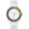 Bulova Orologio da uomo Oceanographer con boccaglio e cinturino in gomma perforata bianca, stile gabbiano: 98B459