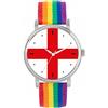Toff London Orologio bandiera inglese da donna, cassa 38 mm, resistente all'acqua, movimento al quarzo progettato su misura, resistente all'acqua, alla moda