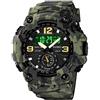 Gosasa Orologio digitale da uomo, multifunzione, militare, S-Shock, sportivo, LED, A1520, blu mimetico