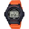 Casio Orologio da polso da uomo al quarzo sport bracciale e cassa in resin di colore orange display analogico black - W-219H-4A