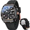 OLEVS Orologio al quarzo analogico minimalista da uomo in acciaio inossidabile impermeabile luminoso con data automatica